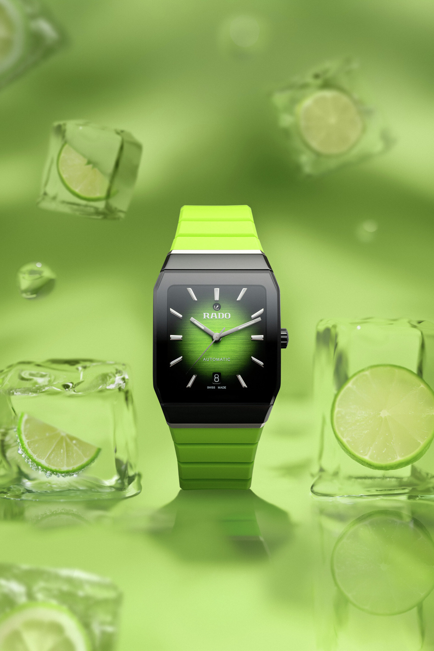 The Swatch Group - Rado - Anatom Swatch, Rado, Anatom Lime Green Watch