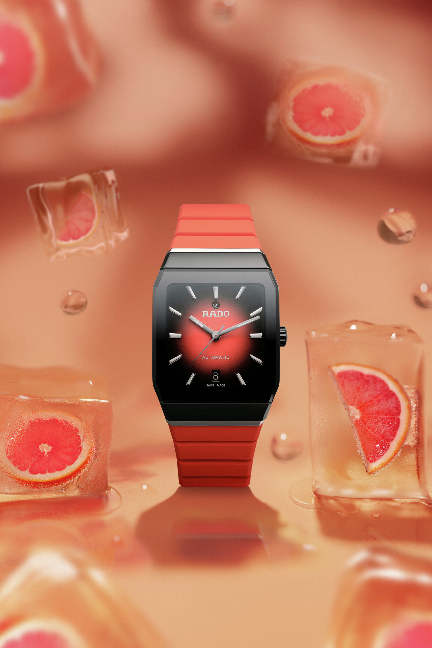 The Swatch Group - Rado - Anatom Swatch, Grapefruit Red, Rado, Anatom